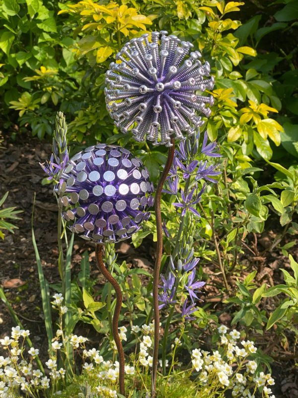 Pair of Purple Dandelions / Alliums (IN-STOCK)
