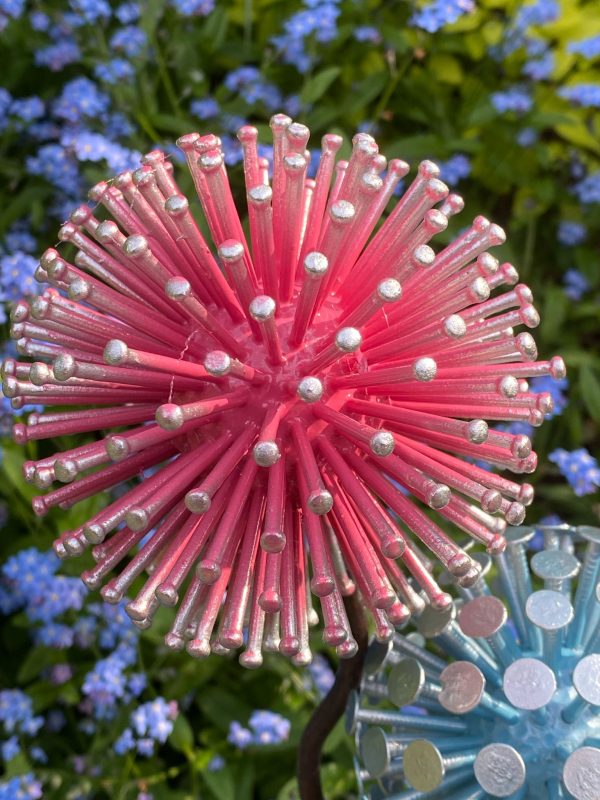 Blue & Pink Pair of Dandelions / Alliums (IN-STOCK)