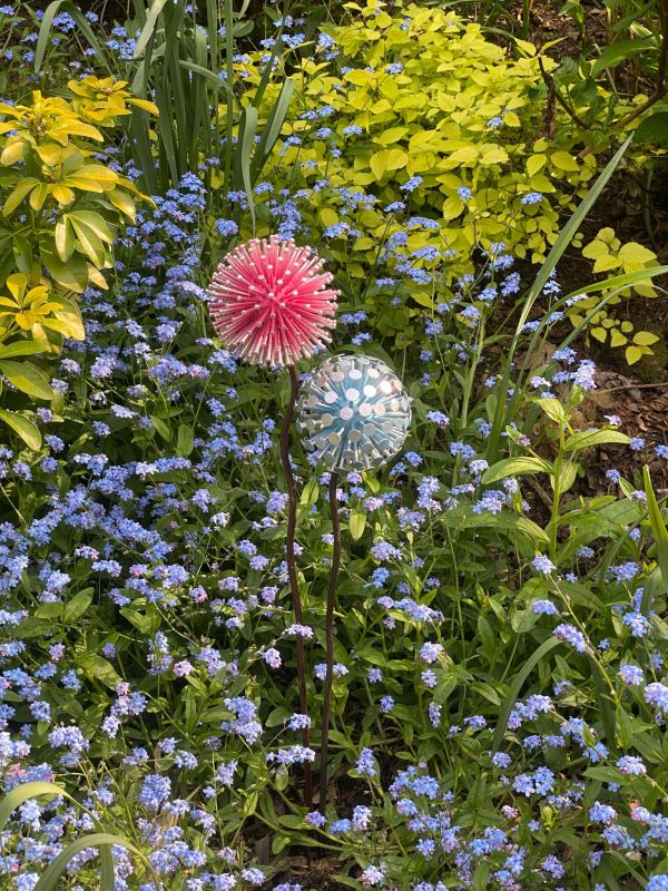 Blue & Pink Pair of Dandelions / Alliums (IN-STOCK)