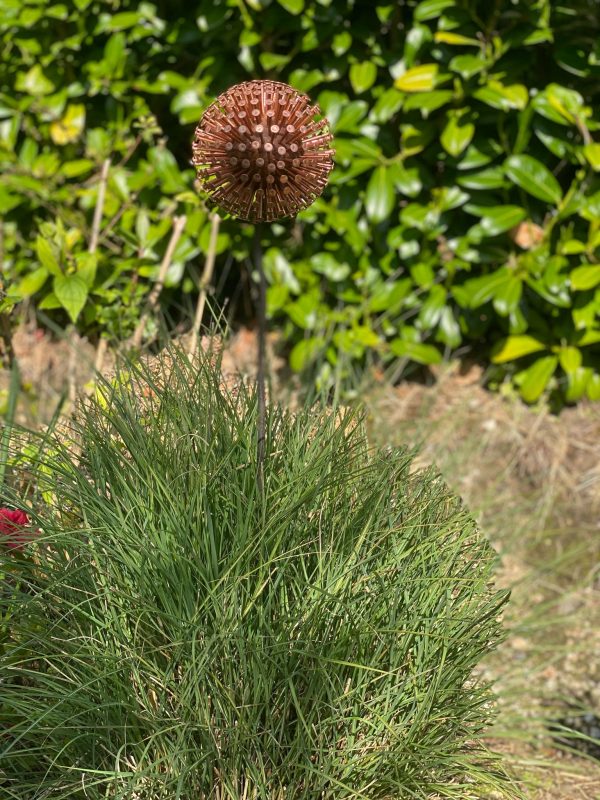 Iroko Wood and Copper Nail Allium