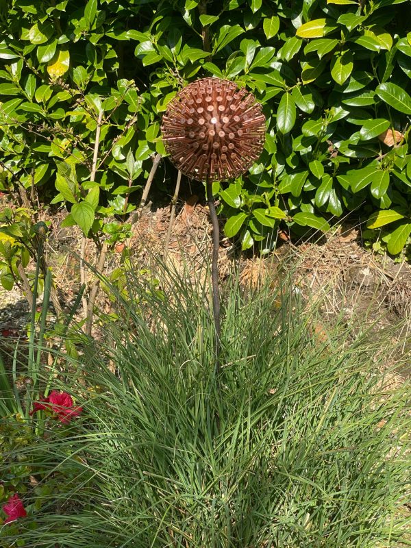 Iroko Wood and Copper Nail Allium