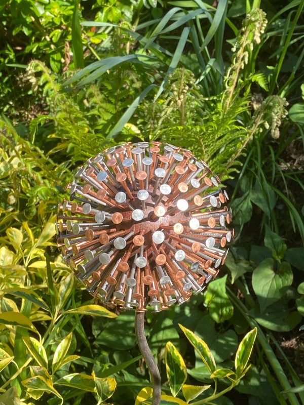 Two Tone Nail Allium / Dandelion Garden Feature