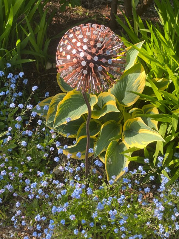Two Tone Nail Allium / Dandelion Garden Feature