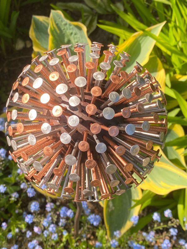 Two Tone Nail Allium / Dandelion Garden Feature