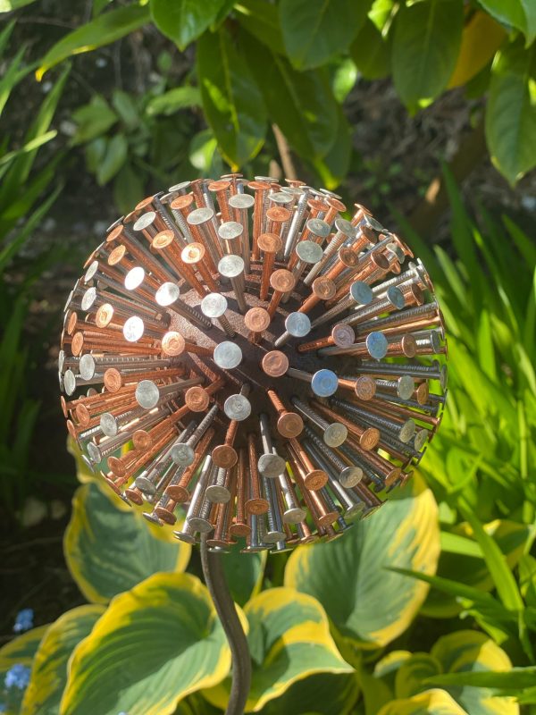 Two Tone Nail Allium / Dandelion Garden Feature