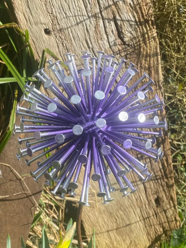 Purple Aluminium Dandelion Spike Feature