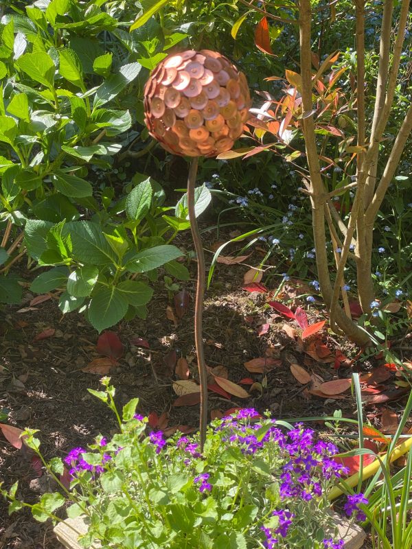 Copper Rivet Allium Flower Garden Ornament