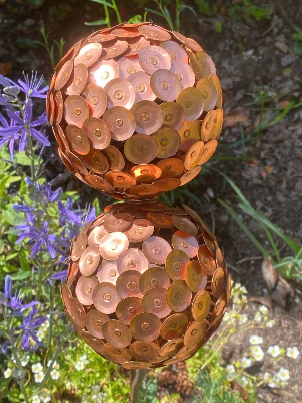 Copper Rivet Allium Flower Garden Ornament