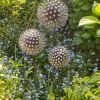 Iroko Wood and Aluminium Nail Dandelion Sculpture