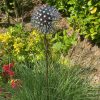 Iroko Wood and Aluminium Nail Dandelion Sculpture