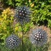 Iroko Wood and Aluminium Nail Dandelion Sculpture