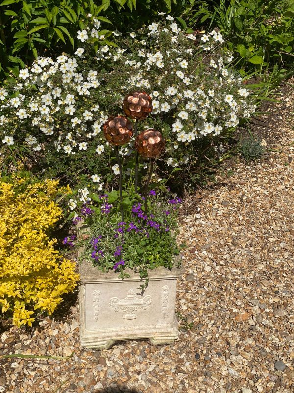 Copper Disk Allium Flower Garden Ornament