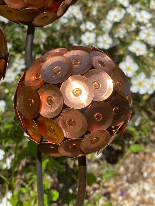 Copper Disk Allium Flower Garden Ornament