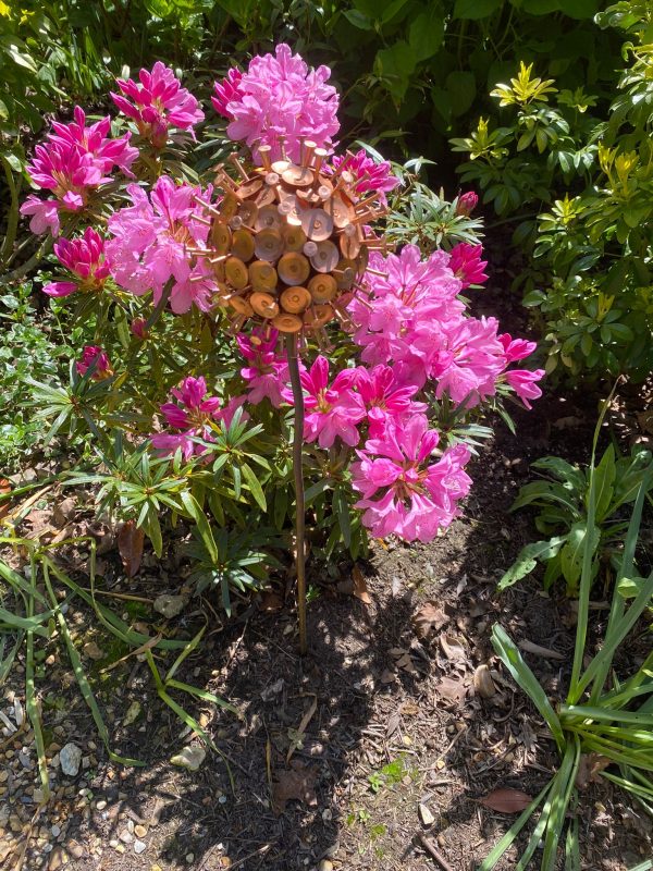 Exploding Copper Allium Flower Garden Ornament
