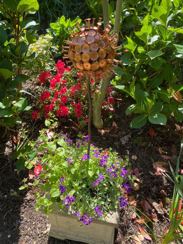Exploding Copper Allium Flower Garden Ornament