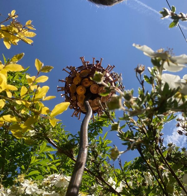 Exploding Copper Allium Flower Garden Ornament