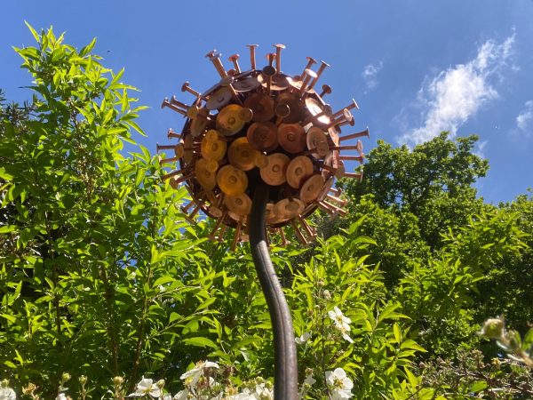 Exploding Copper Allium Flower Garden Ornament