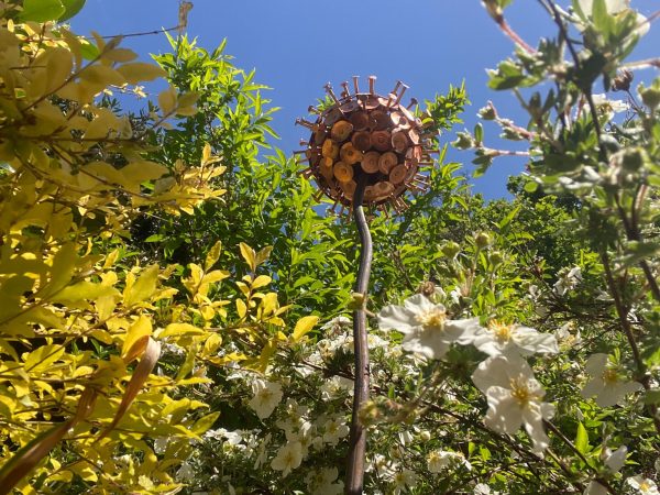 Exploding Copper Allium Flower Garden Ornament