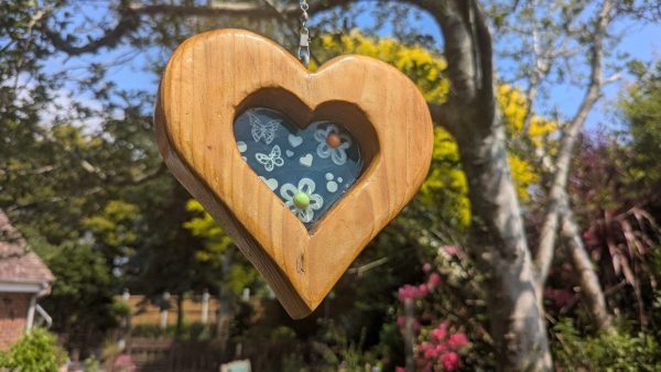 Blue Flower Resin Sun-Catcher Heart Décor ✨