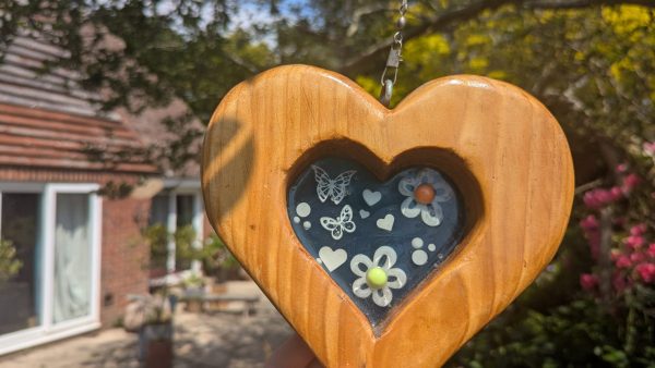 Blue Flower Resin Sun-Catcher Heart Décor ✨