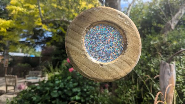 Wooden Sun-Catcher With Silver Glitter Centre