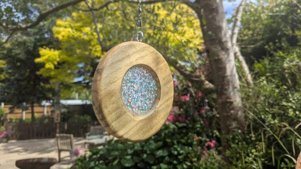 Wooden Sun-Catcher With Silver Glitter Centre
