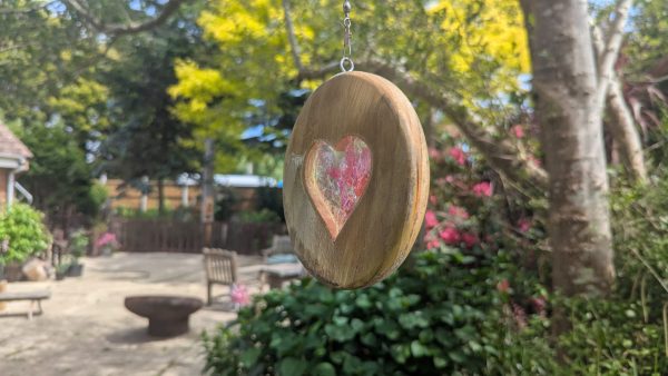 Resin Heart with Butterfly & Sweets Wooden Sun-Catcher