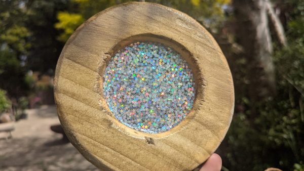 Wooden Sun-Catcher With Silver Glitter Centre