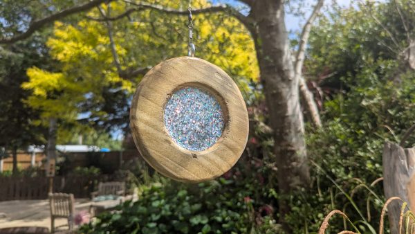 Wooden Sun-Catcher With Silver Glitter Centre