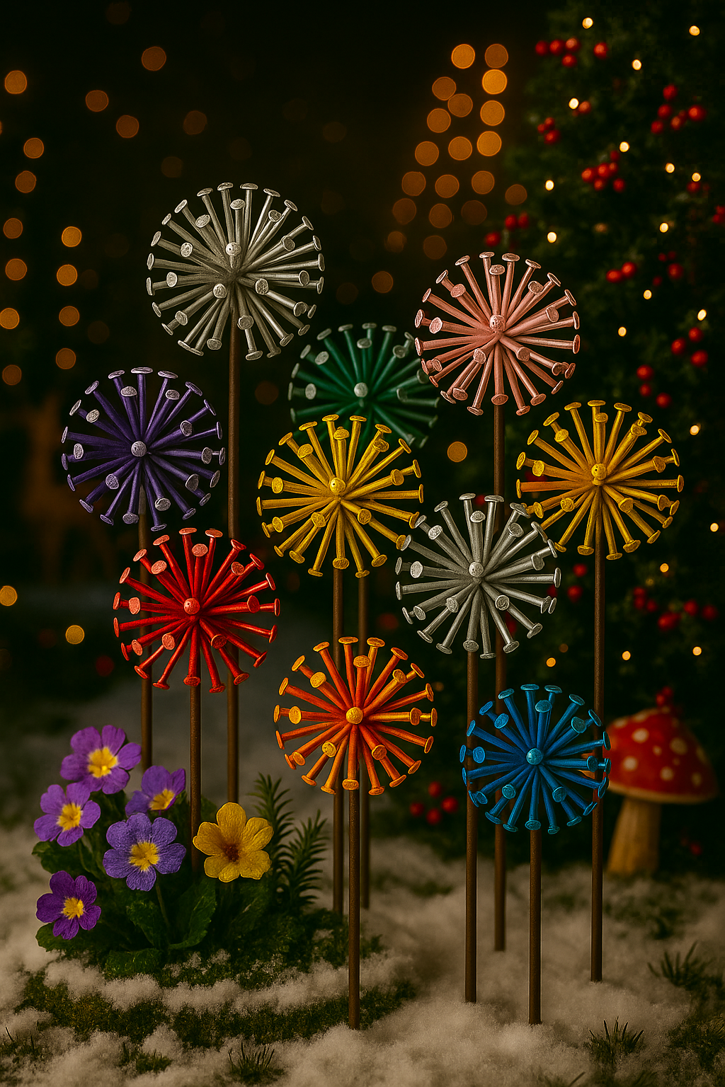 Allium/Dandelion Christmas Ornament – Handmade Garden Flower, Festive Gift