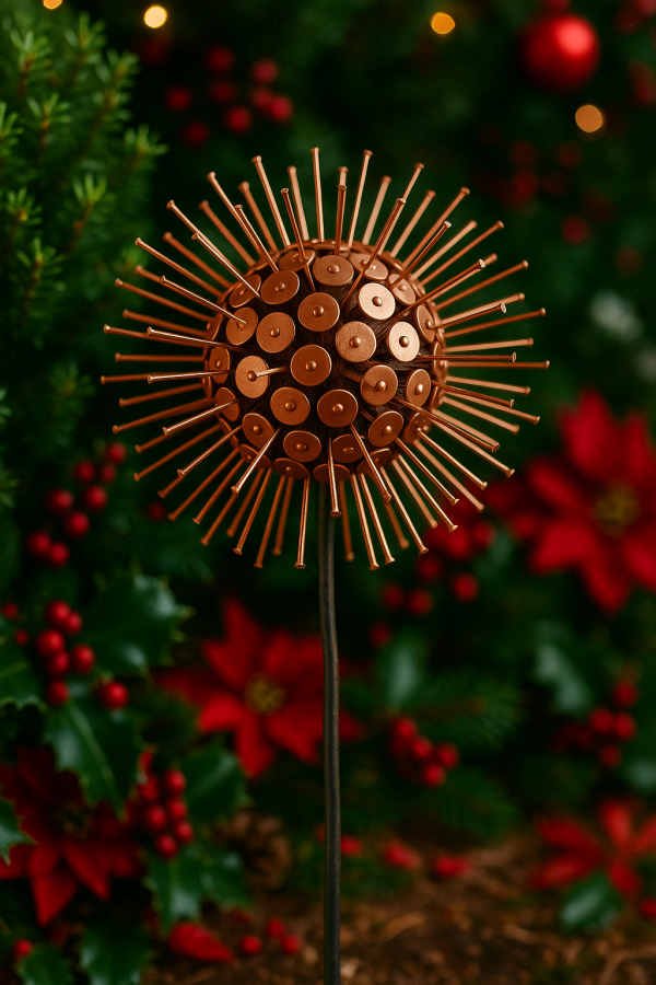 Allium Garden Christmas Ornament –Metal Flower, Gift for Gardeners