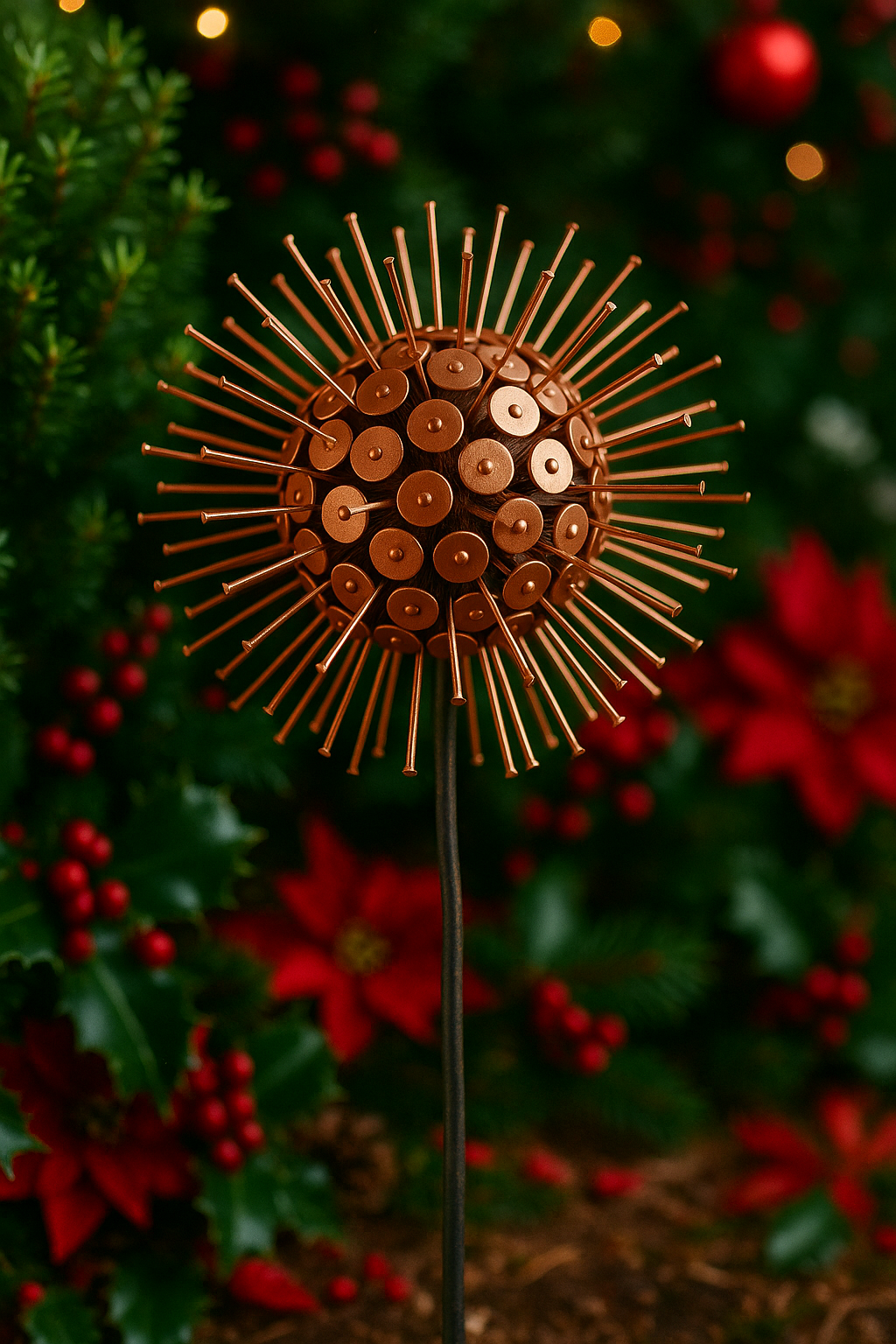 Allium Garden Christmas Ornament –Metal Flower, Gift for Gardeners