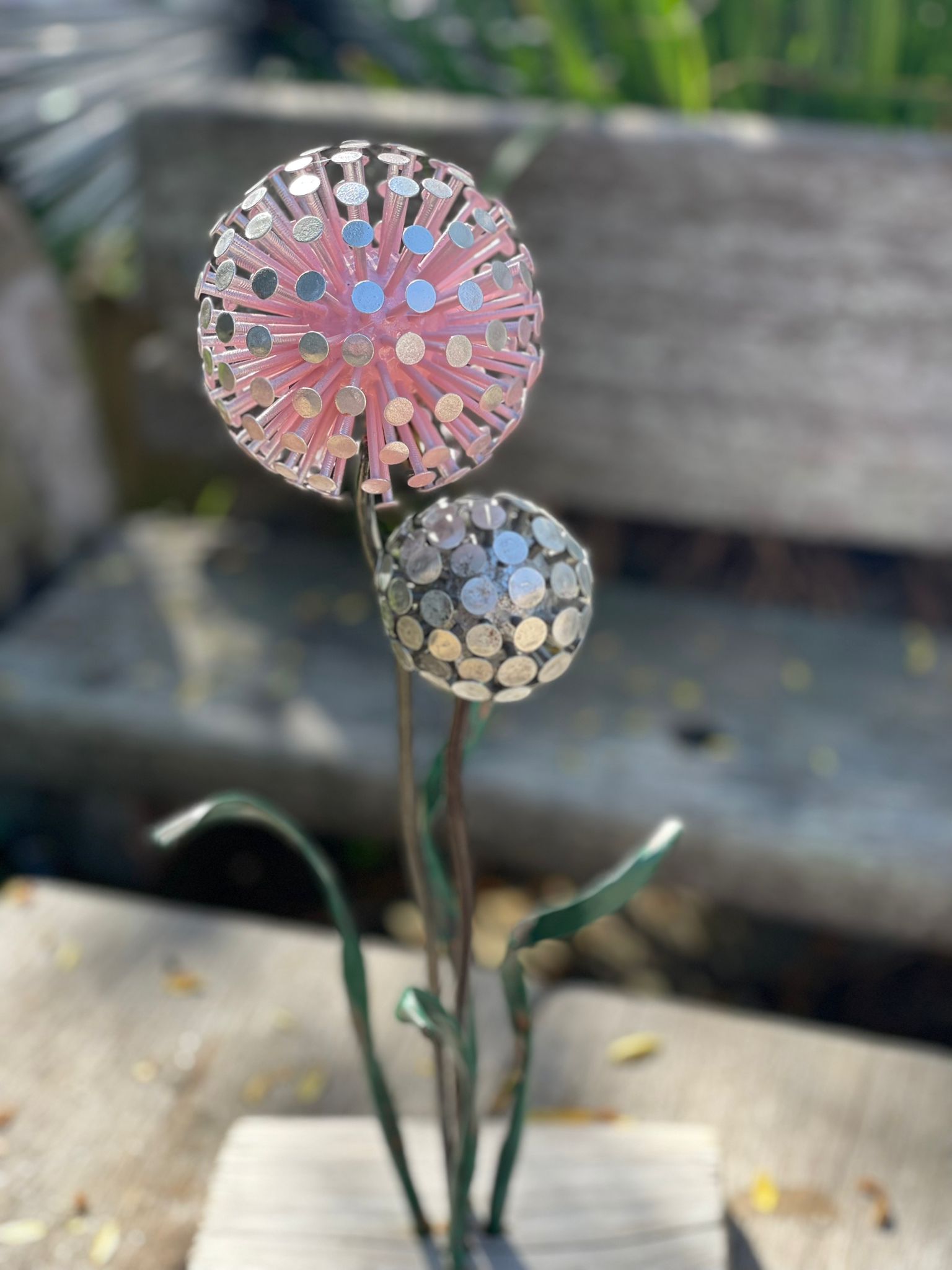 Pink & Silver Allium Ornament