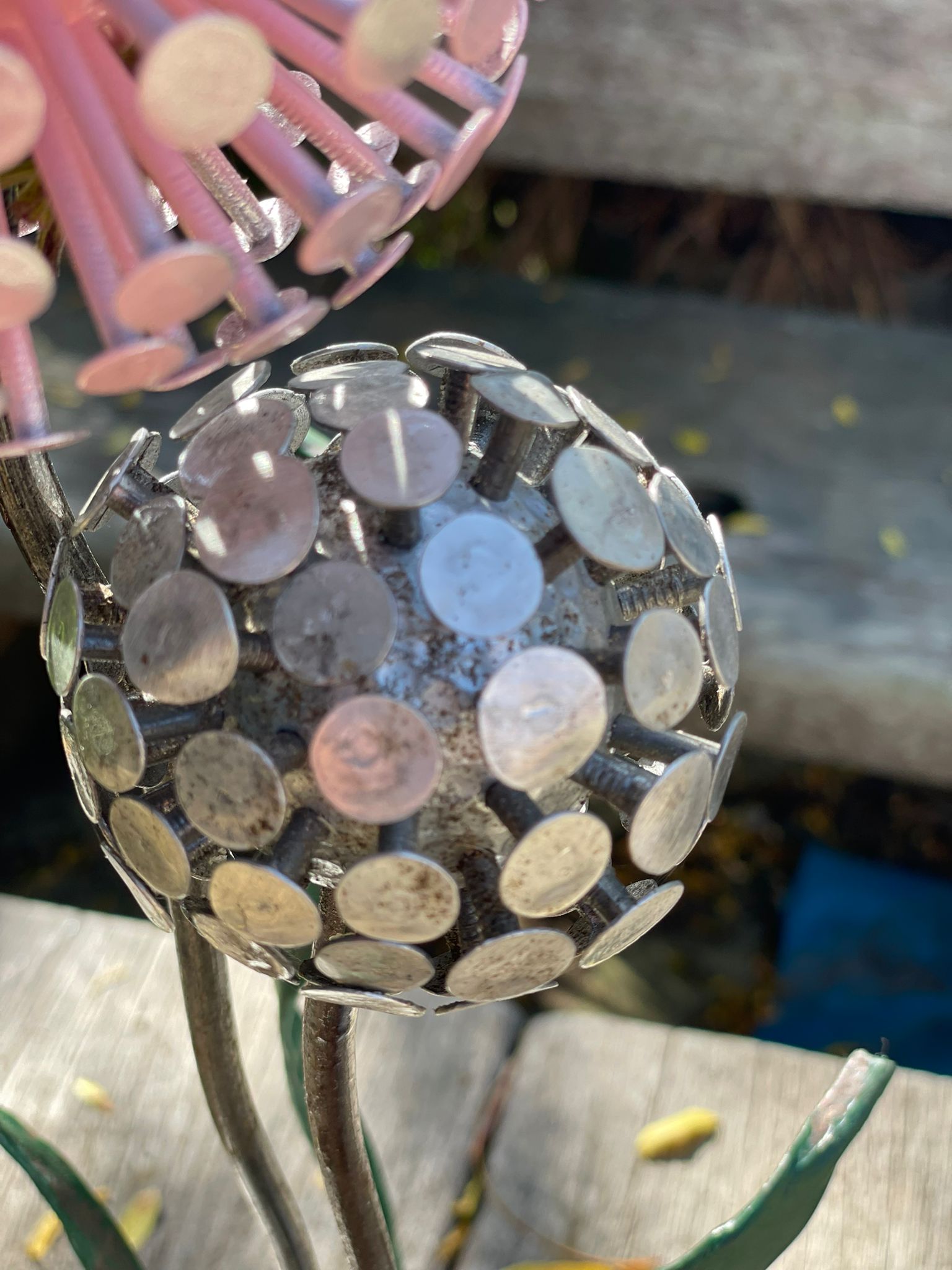 Pink & Silver Allium Ornament