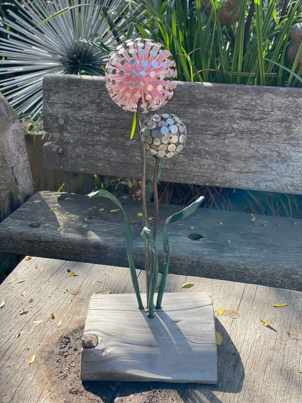 Pink & Silver Allium Ornament