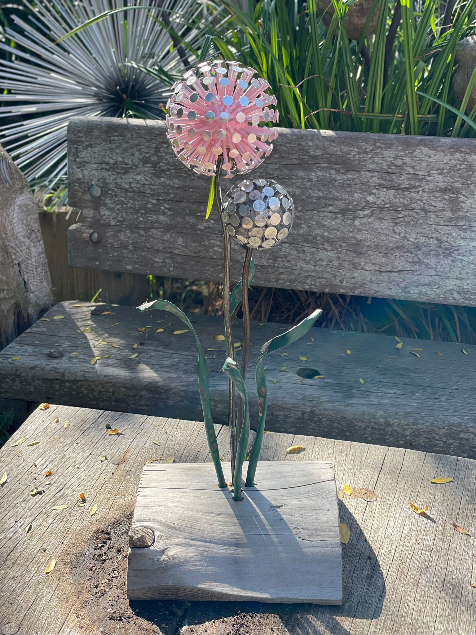 Pink & Silver Allium Ornament