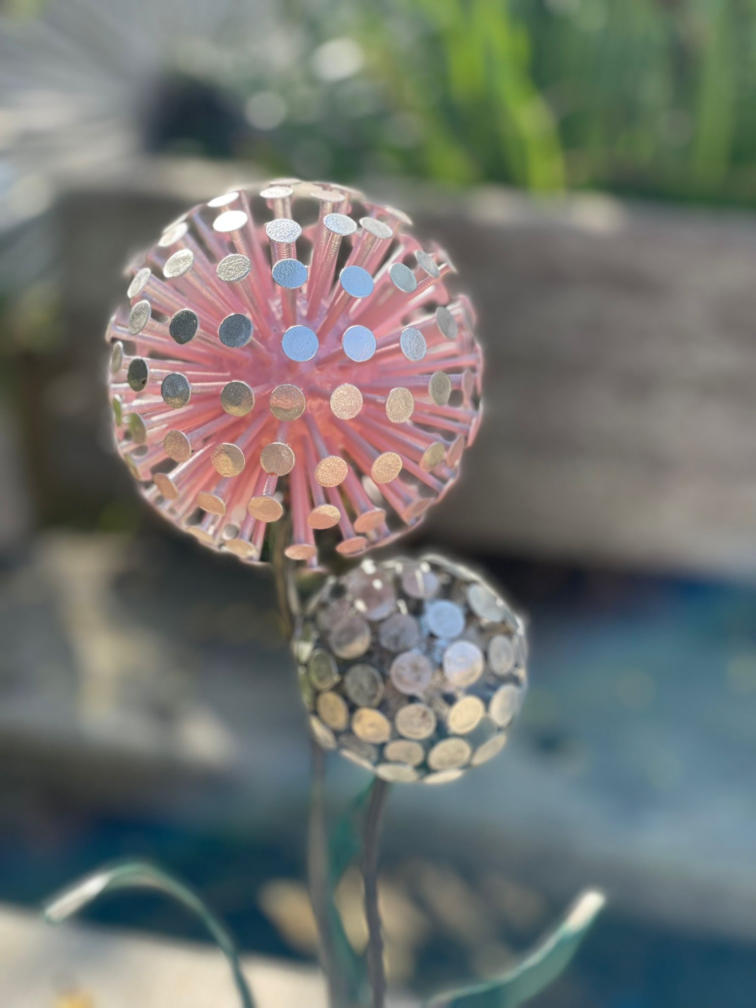 Pink & Silver Allium Ornament