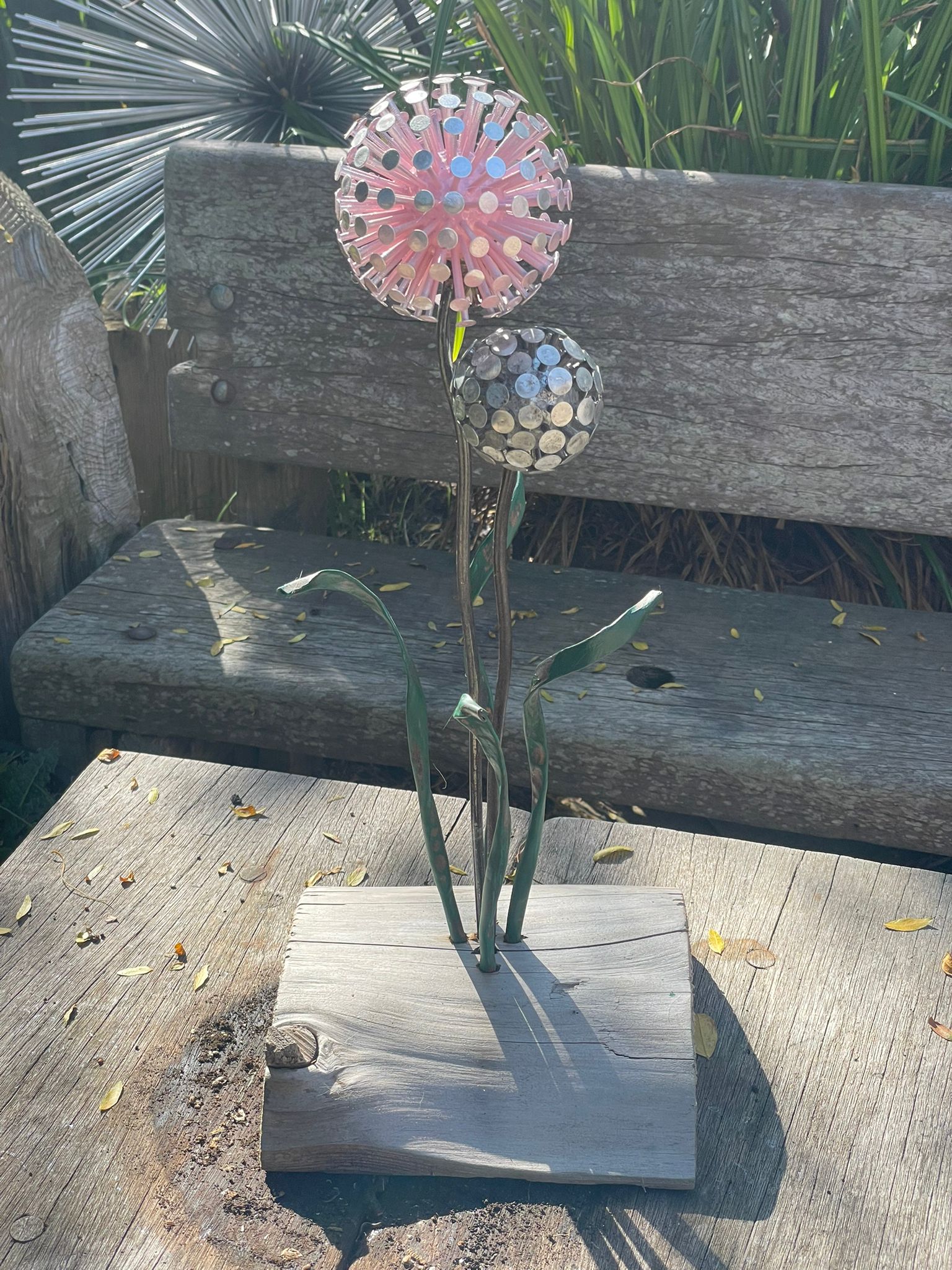 Pink & Silver Allium Ornament