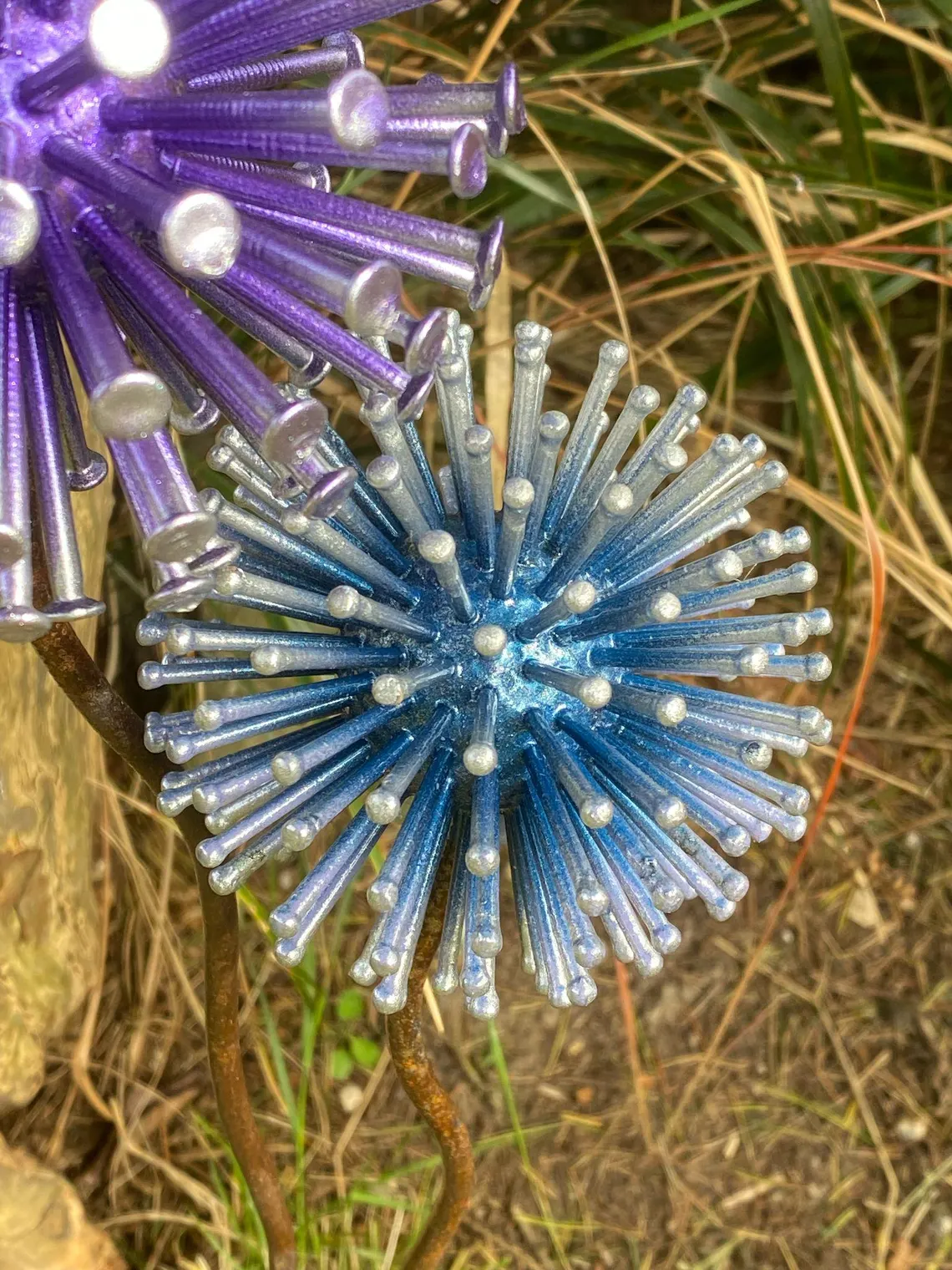 Metallic Blue & Purple Alliums Ornament