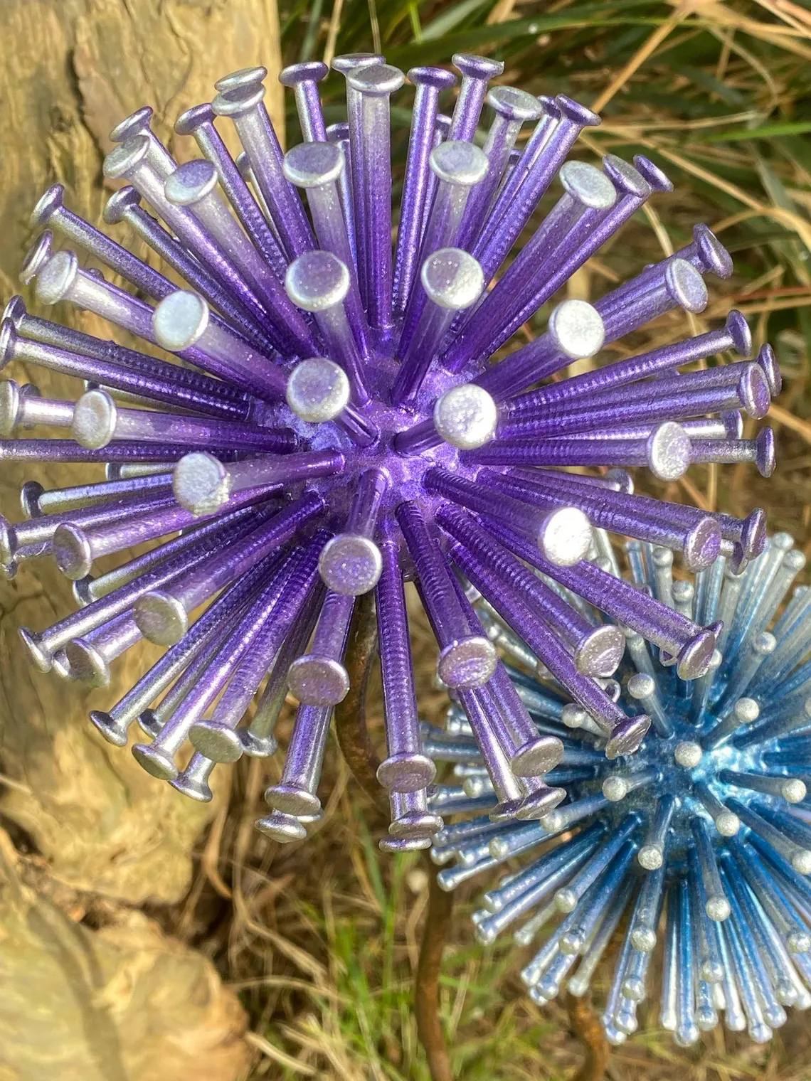 Metallic Blue & Purple Alliums Ornament