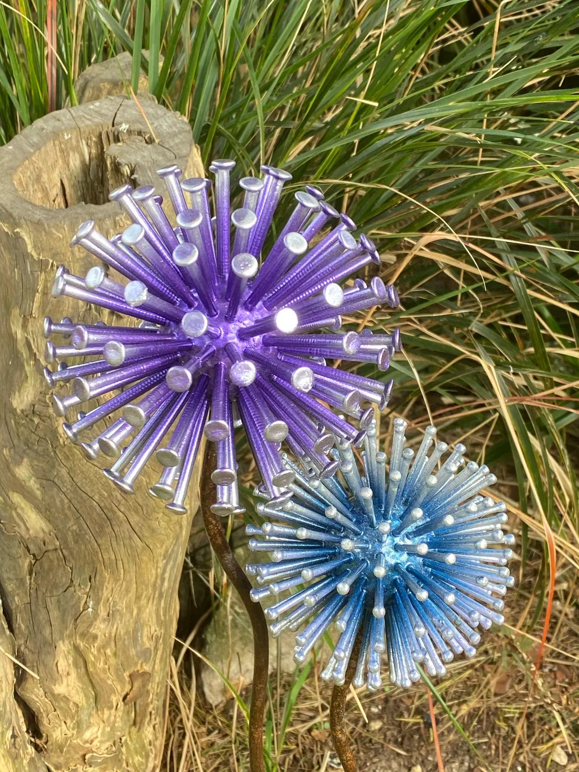 Metallic Blue & Purple Alliums Ornament