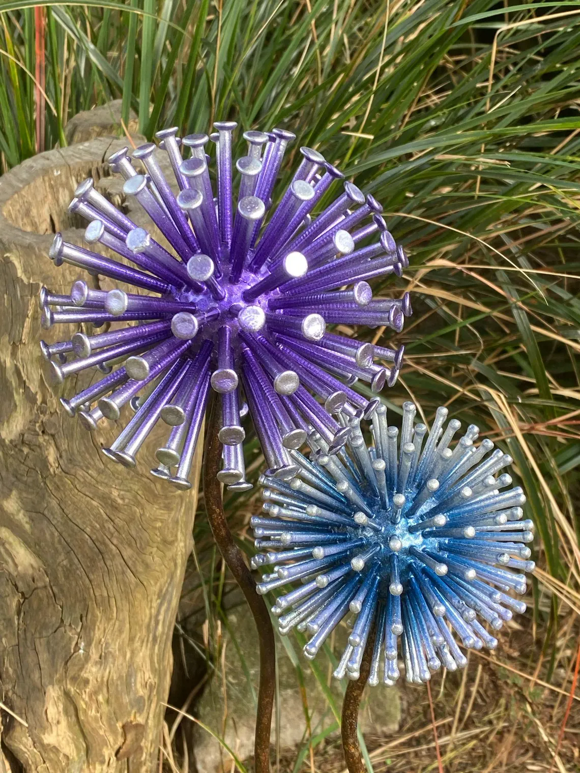 Metallic Blue & Purple Alliums Ornament