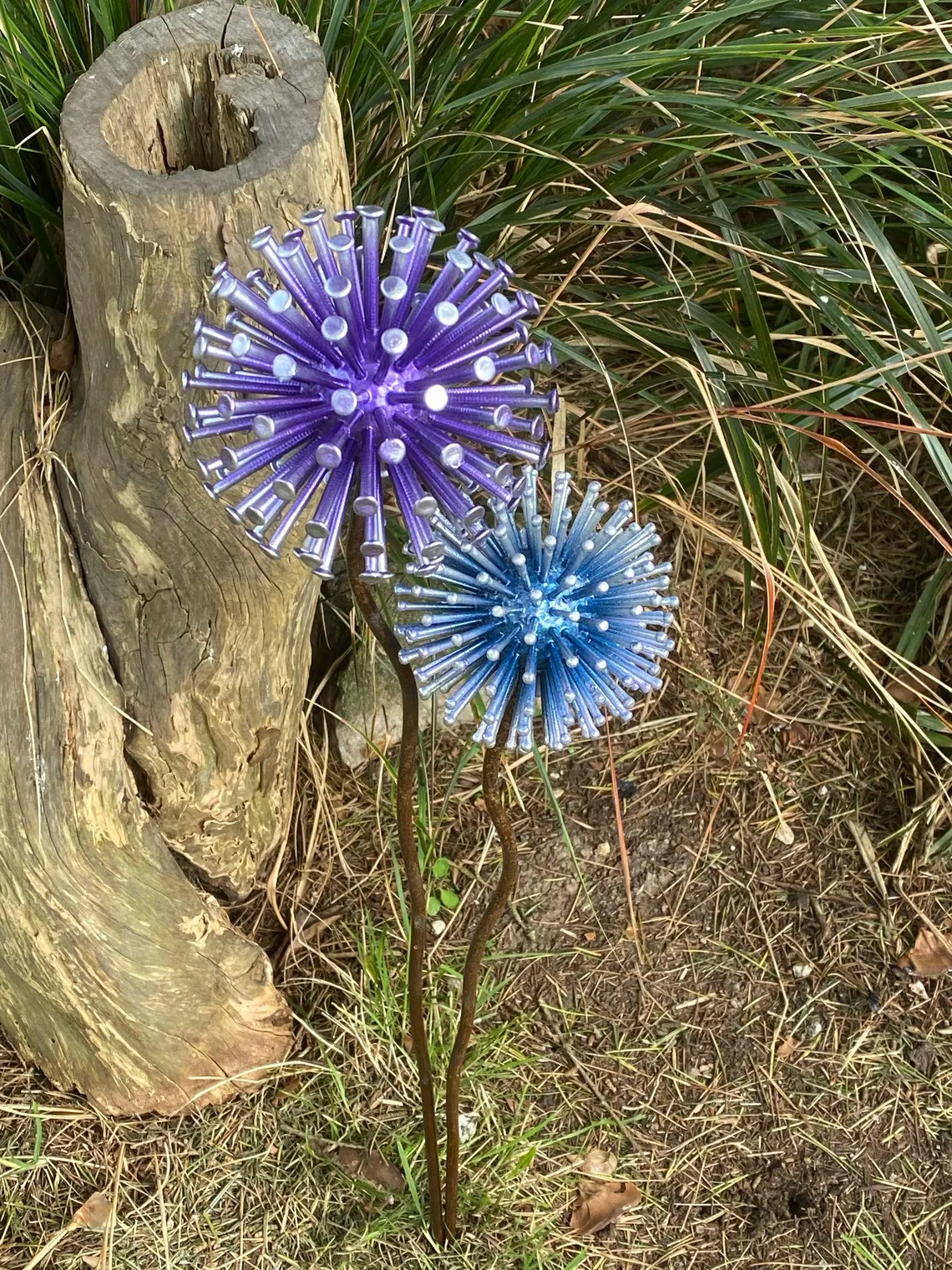 Metallic Blue & Purple Alliums Ornament