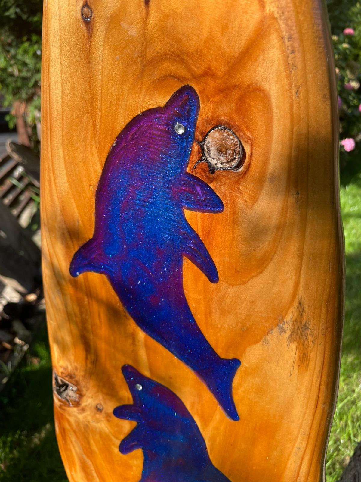 Blue Dolphin Wooden Spinner