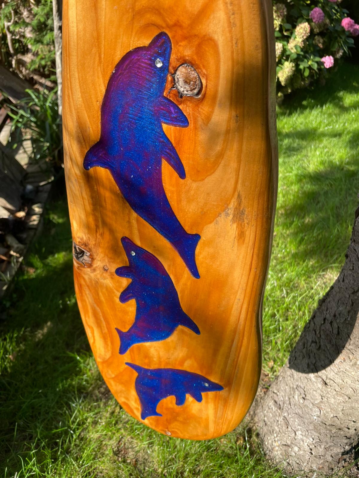 Blue Dolphin Wooden Spinner