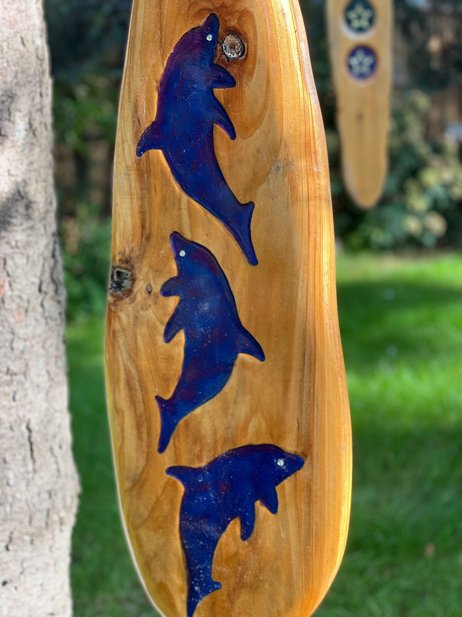 Blue Dolphin Wooden Spinner