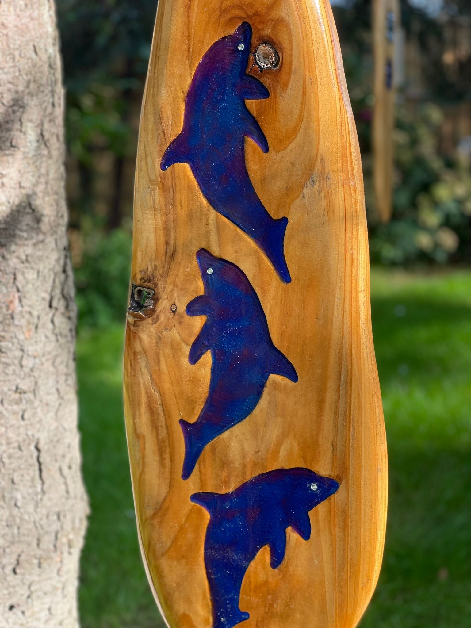 Blue Dolphin Wooden Spinner