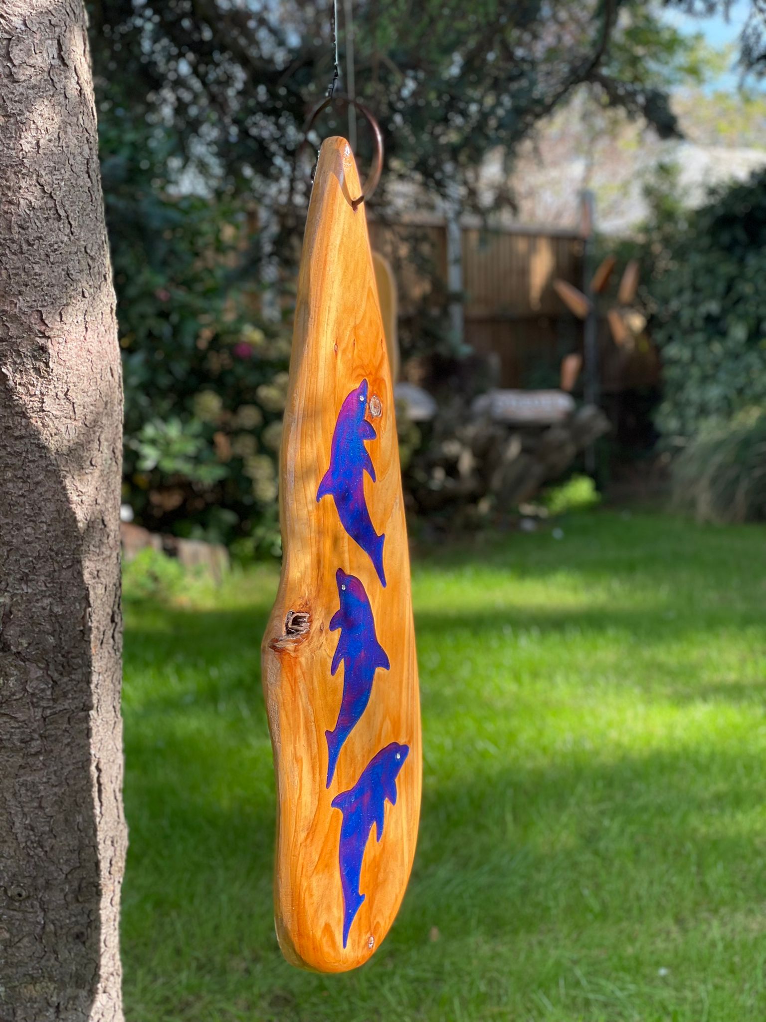 Blue Dolphin Wooden Spinner