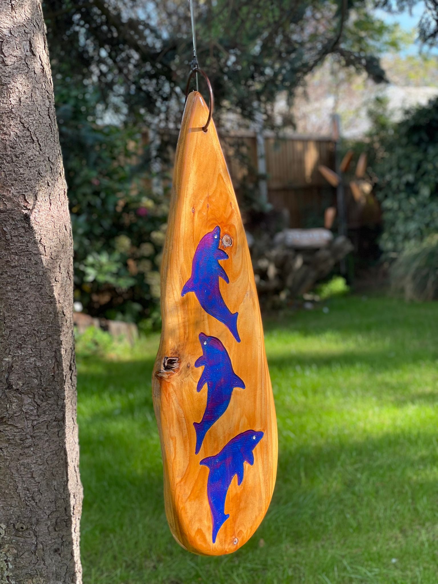 Blue Dolphin Wooden Spinner