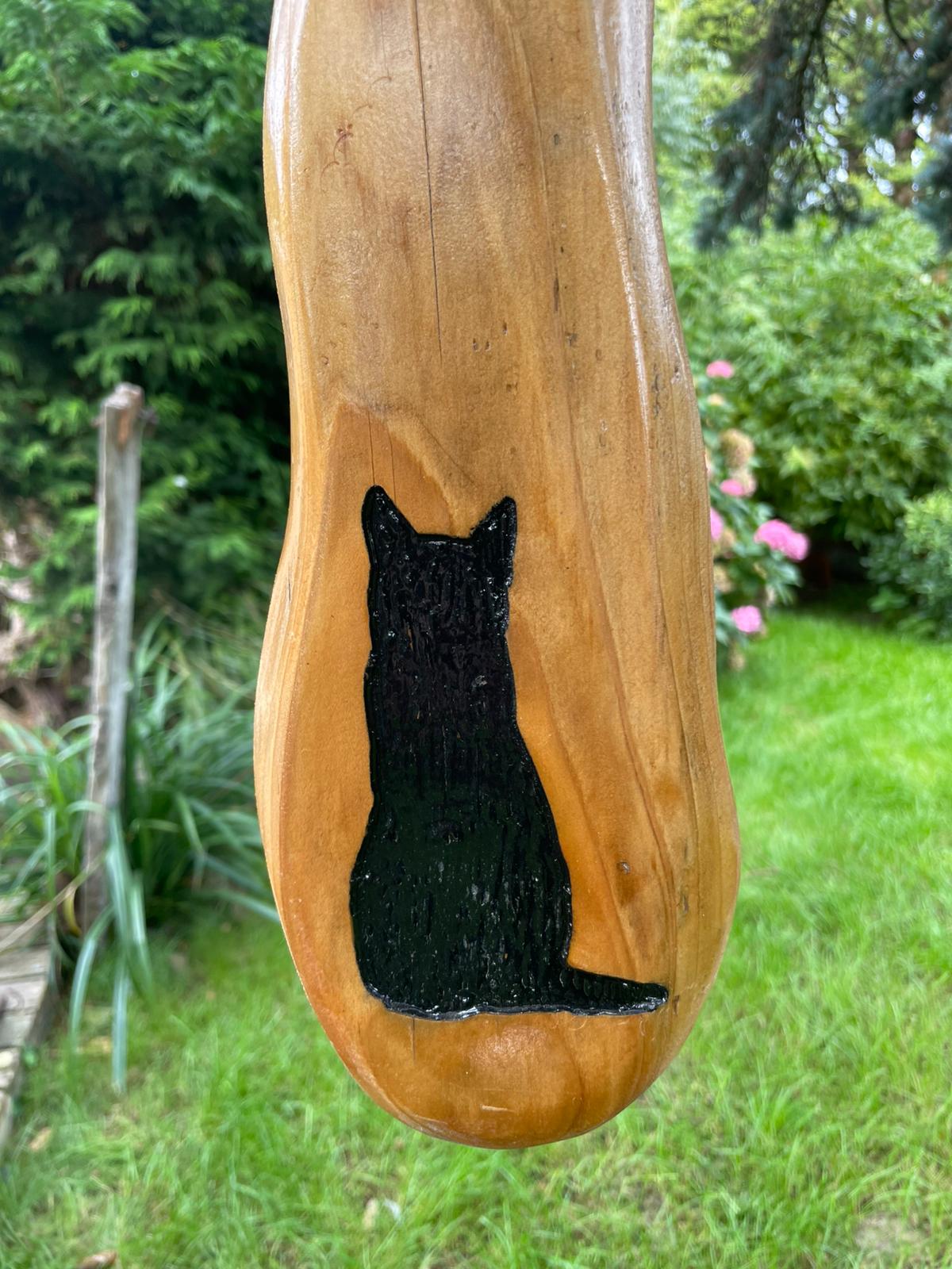 Black Cat Wooden Tree Spinner